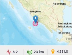 Bengkulu Selatan Diguncang Gempa M 6,2, Tak Berpotensi Tsunami