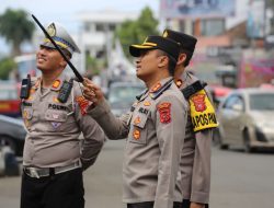 Kapolres Cianjur Dampingi Karo SDM Polda Jabar Mengecek Kesiapan Pos Pam di Wilayah Polres Cianjur