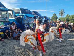 Meriah, Ada Jaranan dan Campursari saat Ganjar Lepas Mudik Gratis dari Lampung dan Sumatera Selatan