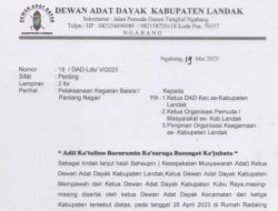 DAD Kabupaten Landak Keluarkan Surat Edaran Balala Atau Pantang Nagari