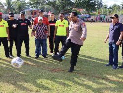 Kapolres Tendang Kick Off Turnamen Bola Kaki Kapolres Cup II Tahun 2023, Dalam Rangka HUT Bhayangkara Ke 77