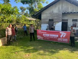 Hut Bhayangkara Ke-77, Polres Pijay bedah rumah warga Kurang Mampu