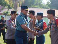 Kapolri, Panglima TNI Serta Rombongan Menteri Mendarat di lapangan Lueng Putu Pidie Jaya