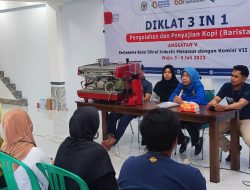 Dr. Ir. Hj. Andi Yuliani Paris., M.Sc, gelar kegiatan Diklat 3 in 1 Pengolahan dan Penyajian Kopi (Barista)