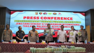 Ditresnarkoba Polda Aceh Bongkar Kasus Narkotika Jaringan Internasional