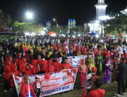 Diikuti Puluhan Komunitas dan Orgnaisasi, Pawai Lampion Semarakkan HUT ke-78 Kemerdekaan RI di Wajo