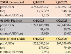 Nikel Update: Ekspor Q2/2023 Anjlok 71,1 Persen
