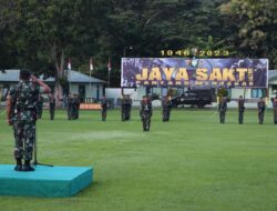 Pupuk Jiwa Nasionalisme, Prajurit Badak Hitam Yonif 113 Laksanakan Rutinitas Upacara Bendera Hari Senin.