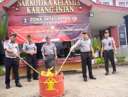 Lapas Narkotika Karang Intan Musnahkan Barang Bukti Hasil Razia Tahun 2023