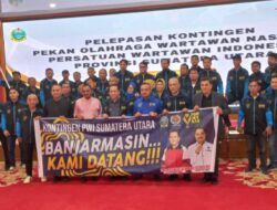 Pj Gubernur Sumut lepas keberangkatan kontingen PWI Sumut ke Porwanas XIV Banjarmasin