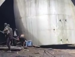 Seorang ‘rayap besi’ tertimpa saat beraksi di Medan Deli