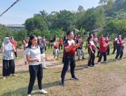 Polsek Menyuke Gelar Olah Raga Senam Bersama dan Kegiatan pangan murah Polri