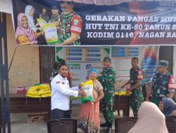 Jelang HUT TNI ke 80 Tahun 2025, Kodim 0116/Nagan Raya Terus Salurkan Beras SPHP Bulog Lewat Gerakan Pangan Murah