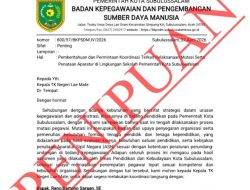 Heboh! Surat “Mutasi ASN” Mengatasnamakan BKPSDM Subulussalam Ternyata Palsu