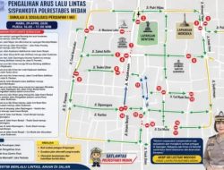 Polrestabes Medan lakukan simulasi Sispamkota, sejumlah ruas jalan ditutup dan dialihkan