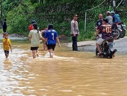 Banjir di Darit Mulai Surut, Kapolsek Imbau Warga Tetap Waspada