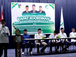 Asisten Bidang Pemerintahan Dan KESRA Kota Palu H. Usman Hadiri RAKOR Imam Masjid Kota Palu.