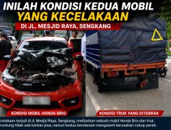 Diduga Sopir Mengantuk, Honda Brio Tabrak Belakang Truk di Jalan Masjid Raya Sengkang