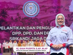 Hj.Dia Puspita, Dilantik Sebagai Ketua DPD Srikandi ABPEDNAS Sulawesi Tengah.
