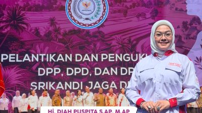 Hj.Dia Puspita, Dilantik Sebagai Ketua DPD Srikandi ABPEDNAS Sulawesi Tengah.